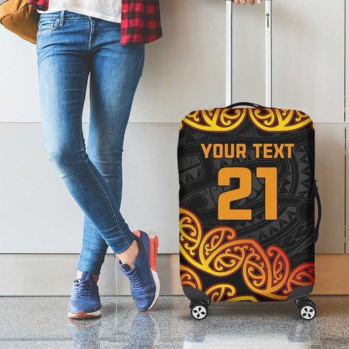 New Zealand Rugby Pacific Custom Luggage Cover Rangatira Maori Kowhaiwhai Pattern