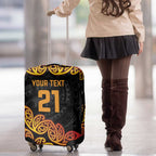 New Zealand Rugby Pacific Custom Luggage Cover Rangatira Maori Kowhaiwhai Pattern