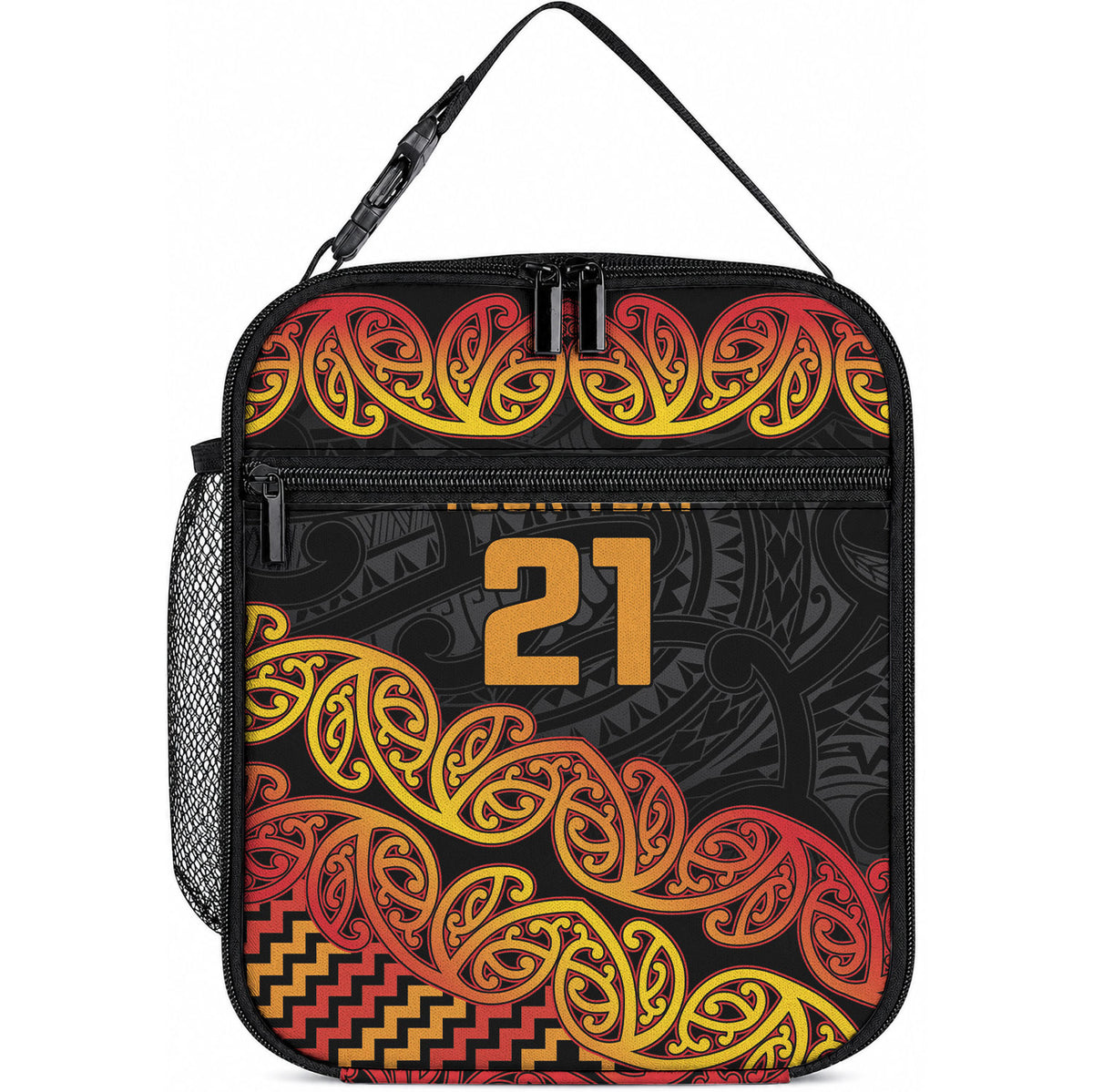 New Zealand Maori Rugby Pacific Custom Lunch Bag Rangatira Maori Kowhaiwhai Pattern