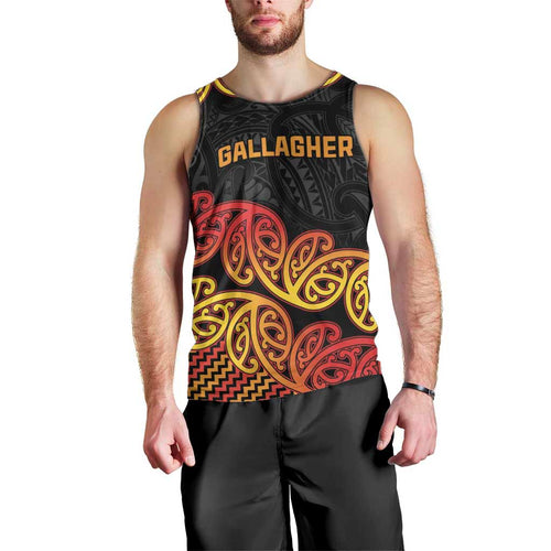 New Zealand Rugby Pacific Custom Men Tank Top Rangatira Maori Kowhaiwhai Pattern