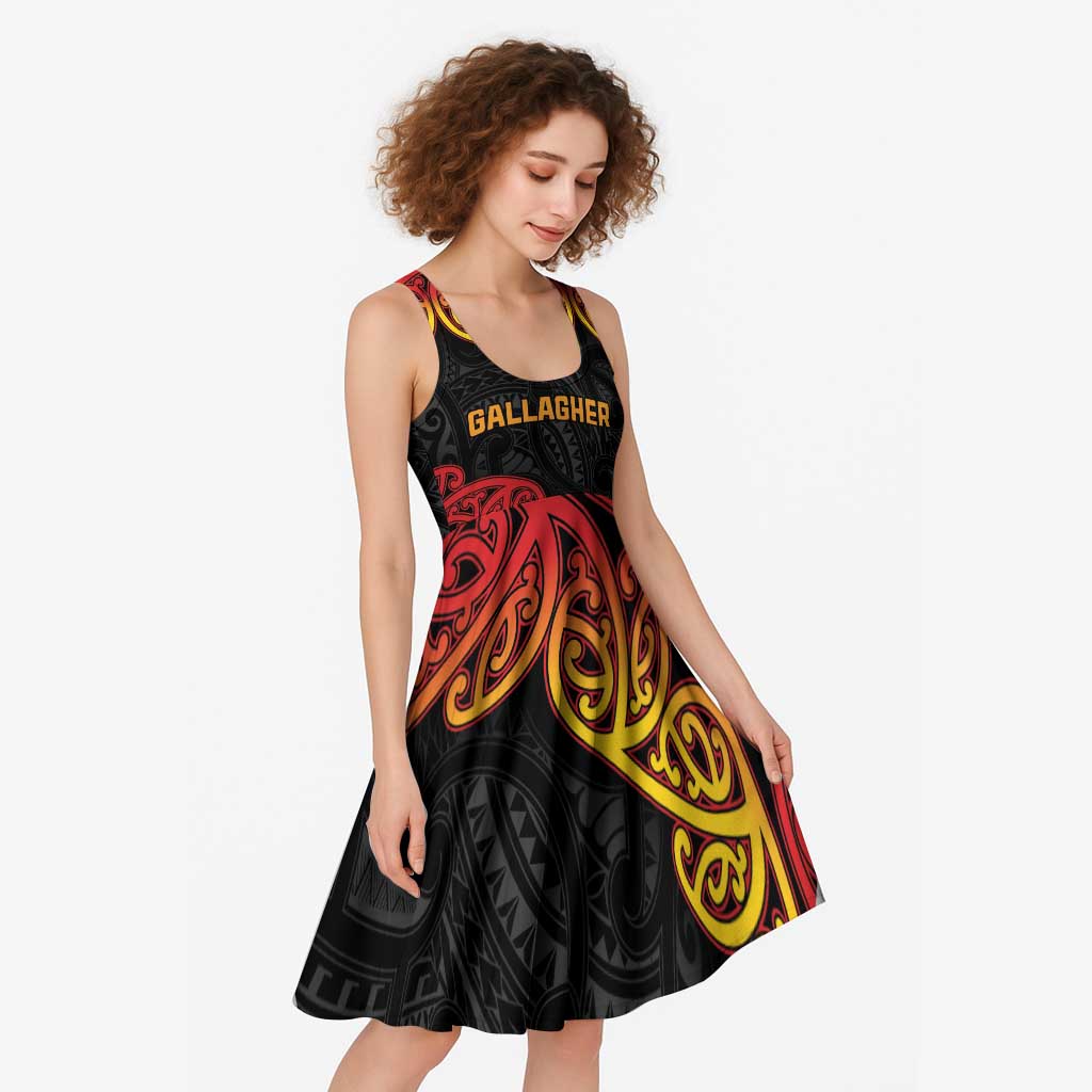 New Zealand Rugby Pacific Custom Midi Dress Rangatira Maori Kowhaiwhai Pattern - Aussie Hoodie