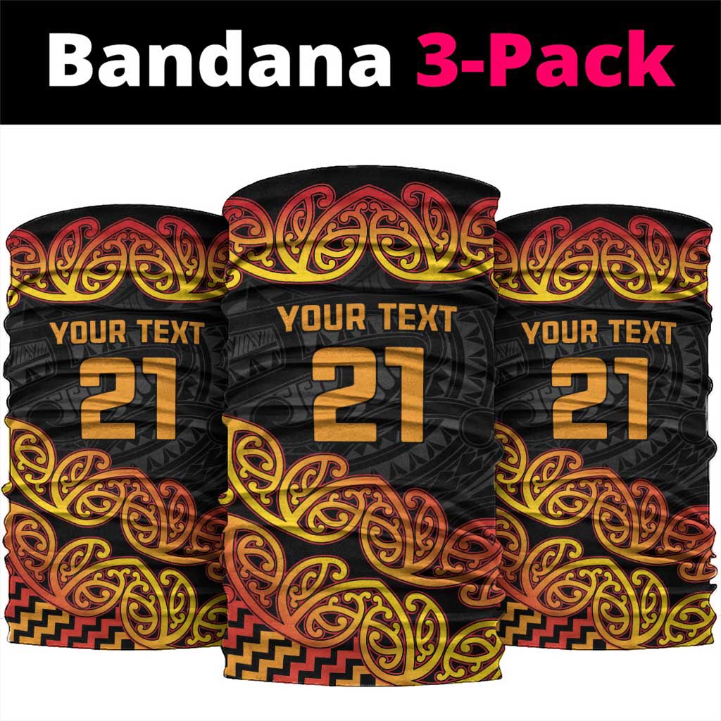 New Zealand Rugby Pacific Custom Neck Gaiter Rangatira Maori Kowhaiwhai Pattern - Aussie Hoodie