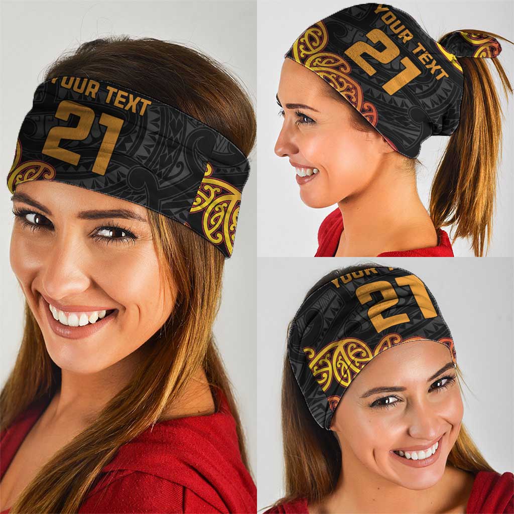 New Zealand Rugby Pacific Custom Neck Gaiter Rangatira Maori Kowhaiwhai Pattern - Aussie Hoodie