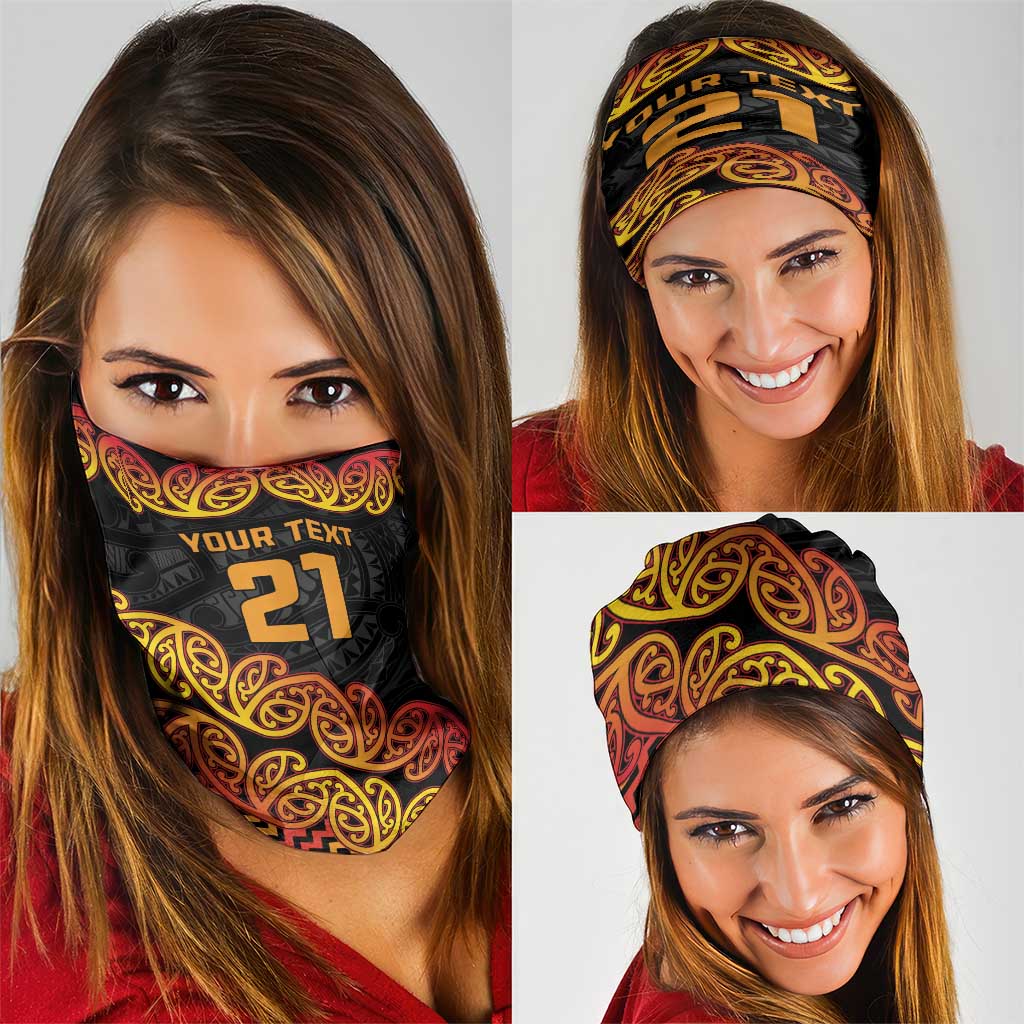 New Zealand Rugby Pacific Custom Neck Gaiter Rangatira Maori Kowhaiwhai Pattern - Aussie Hoodie