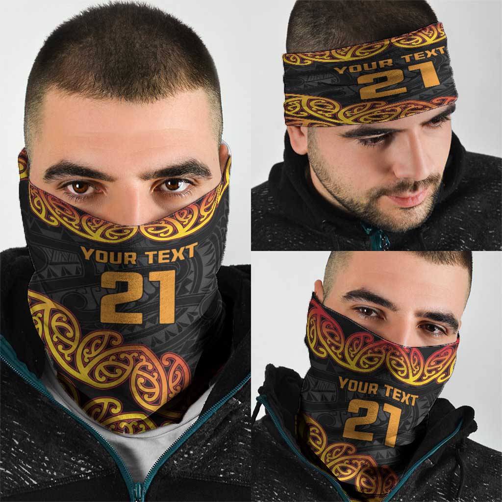 New Zealand Rugby Pacific Custom Neck Gaiter Rangatira Maori Kowhaiwhai Pattern - Aussie Hoodie