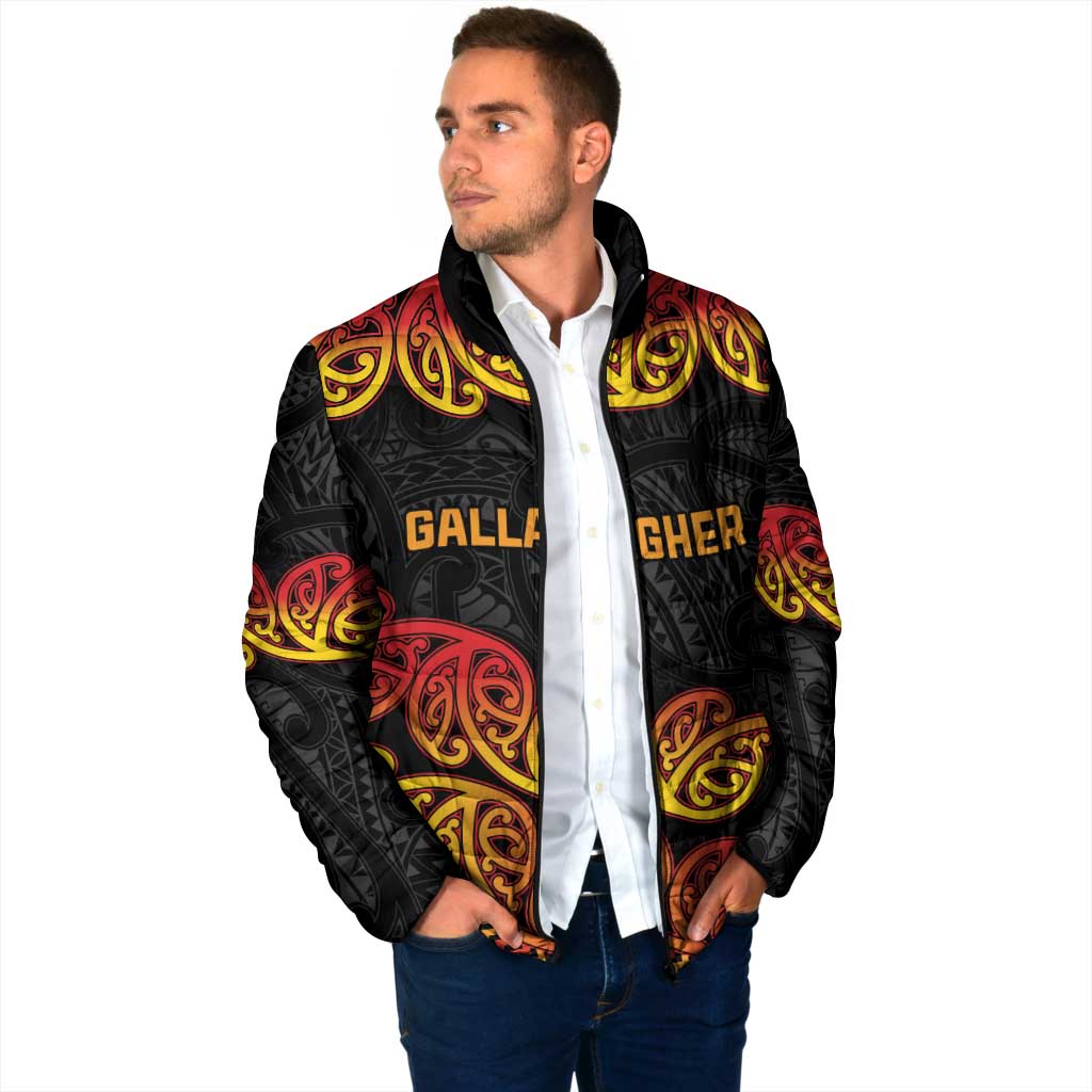 New Zealand Rugby Pacific Custom Padded Jacket Rangatira Maori Kowhaiwhai Pattern - Aussie Hoodie