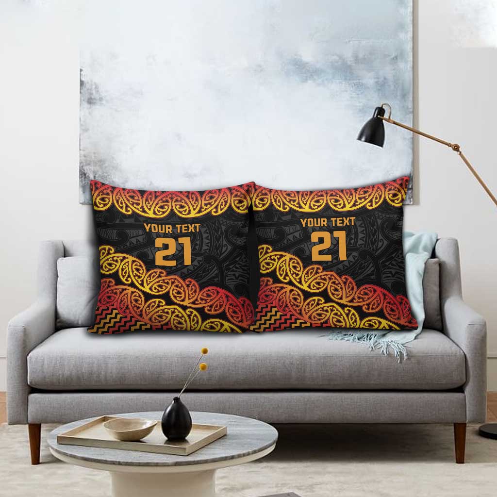 New Zealand Rugby Pacific Custom Pillow Cover Rangatira Maori Kowhaiwhai Pattern - Aussie Hoodie