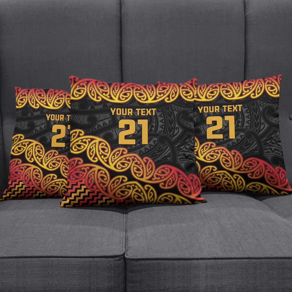 New Zealand Rugby Pacific Custom Pillow Cover Rangatira Maori Kowhaiwhai Pattern - Aussie Hoodie