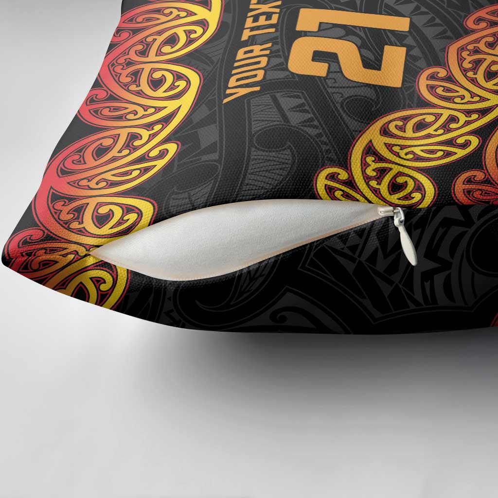 New Zealand Rugby Pacific Custom Pillow Cover Rangatira Maori Kowhaiwhai Pattern - Aussie Hoodie