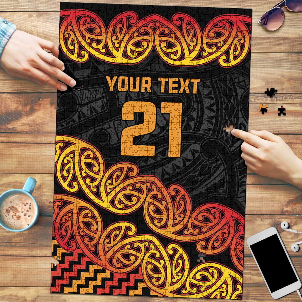 New Zealand Rugby Pacific Custom Puzzle Rangatira Maori Kowhaiwhai Pattern - Aussie Hoodie