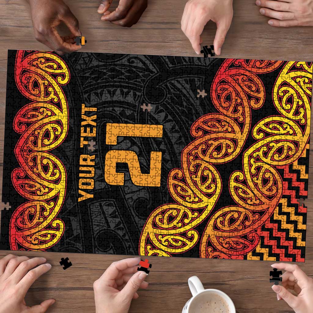 New Zealand Rugby Pacific Custom Puzzle Rangatira Maori Kowhaiwhai Pattern - Aussie Hoodie