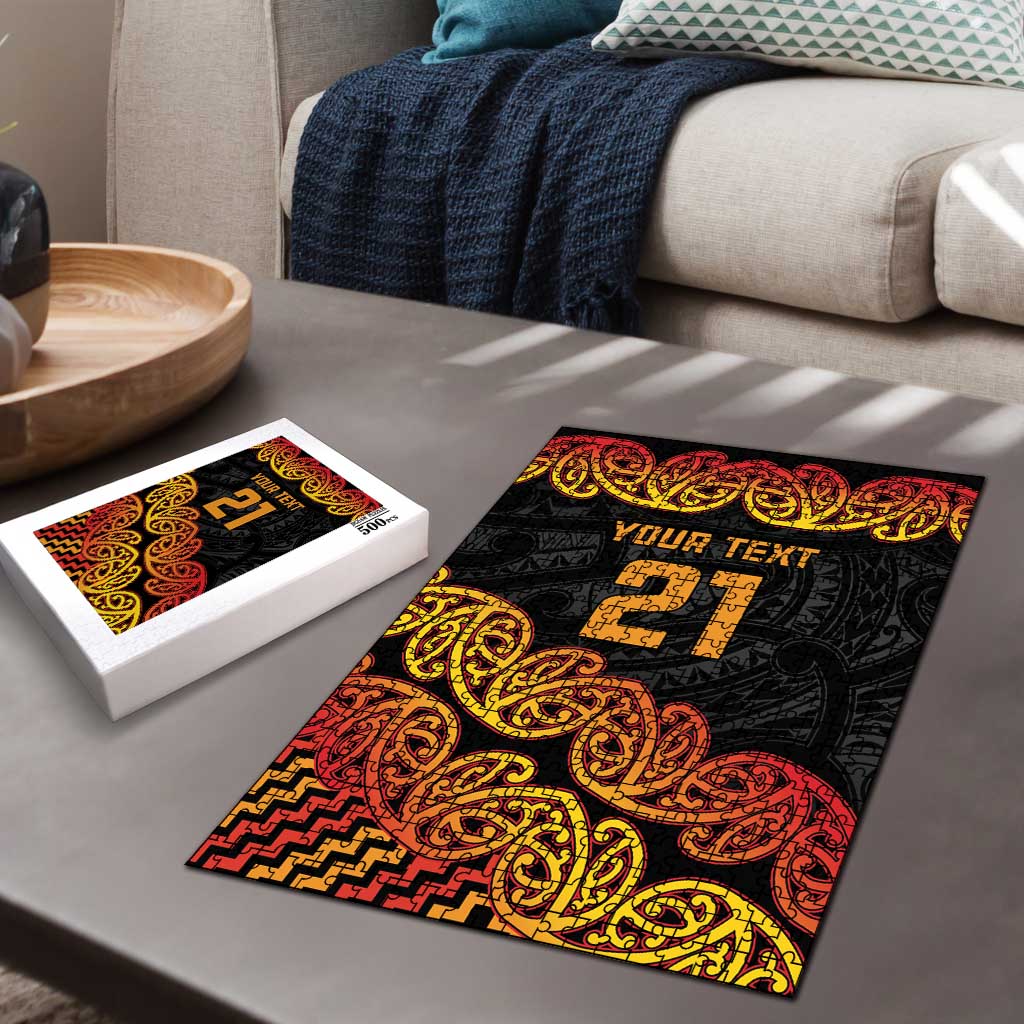 New Zealand Rugby Pacific Custom Puzzle Rangatira Maori Kowhaiwhai Pattern - Aussie Hoodie