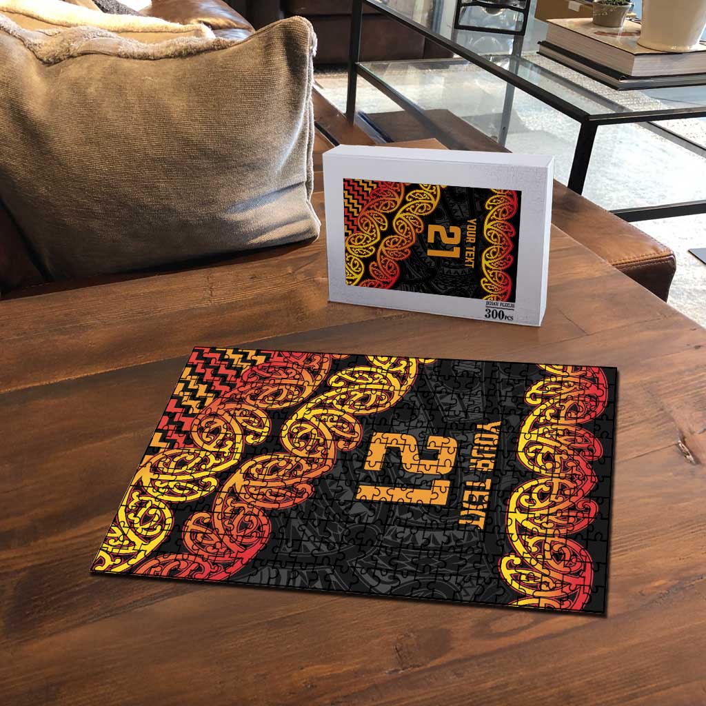 New Zealand Rugby Pacific Custom Puzzle Rangatira Maori Kowhaiwhai Pattern - Aussie Hoodie