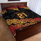 New Zealand Rugby Pacific Custom Quilt Bed Set Rangatira Maori Kowhaiwhai Pattern
