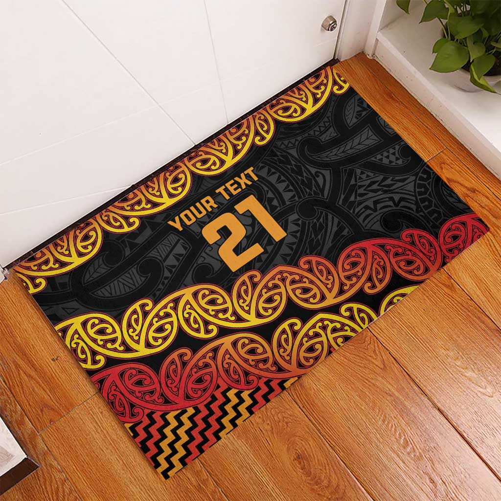 New Zealand Rugby Pacific Custom Rubber Doormat Rangatira Maori Kowhaiwhai Pattern