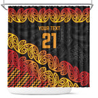 New Zealand Rugby Pacific Custom Shower Curtain Rangatira Maori Kowhaiwhai Pattern