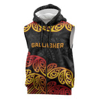 New Zealand Rugby Pacific Custom Sleeveless Zip Hoodie Rangatira Maori Kowhaiwhai Pattern LT9