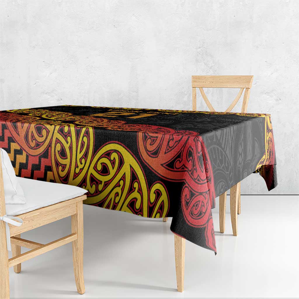 New Zealand Rugby Pacific Custom Tablecloth Rangatira Maori Kowhaiwhai Pattern
