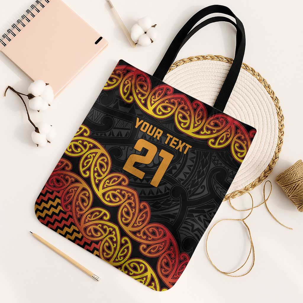 New Zealand Rugby Pacific Custom Tote Bag Rangatira Maori Kowhaiwhai Pattern - Aussie Hoodie