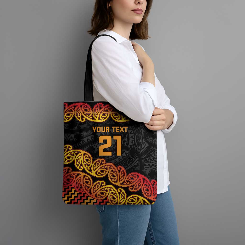 New Zealand Rugby Pacific Custom Tote Bag Rangatira Maori Kowhaiwhai Pattern - Aussie Hoodie