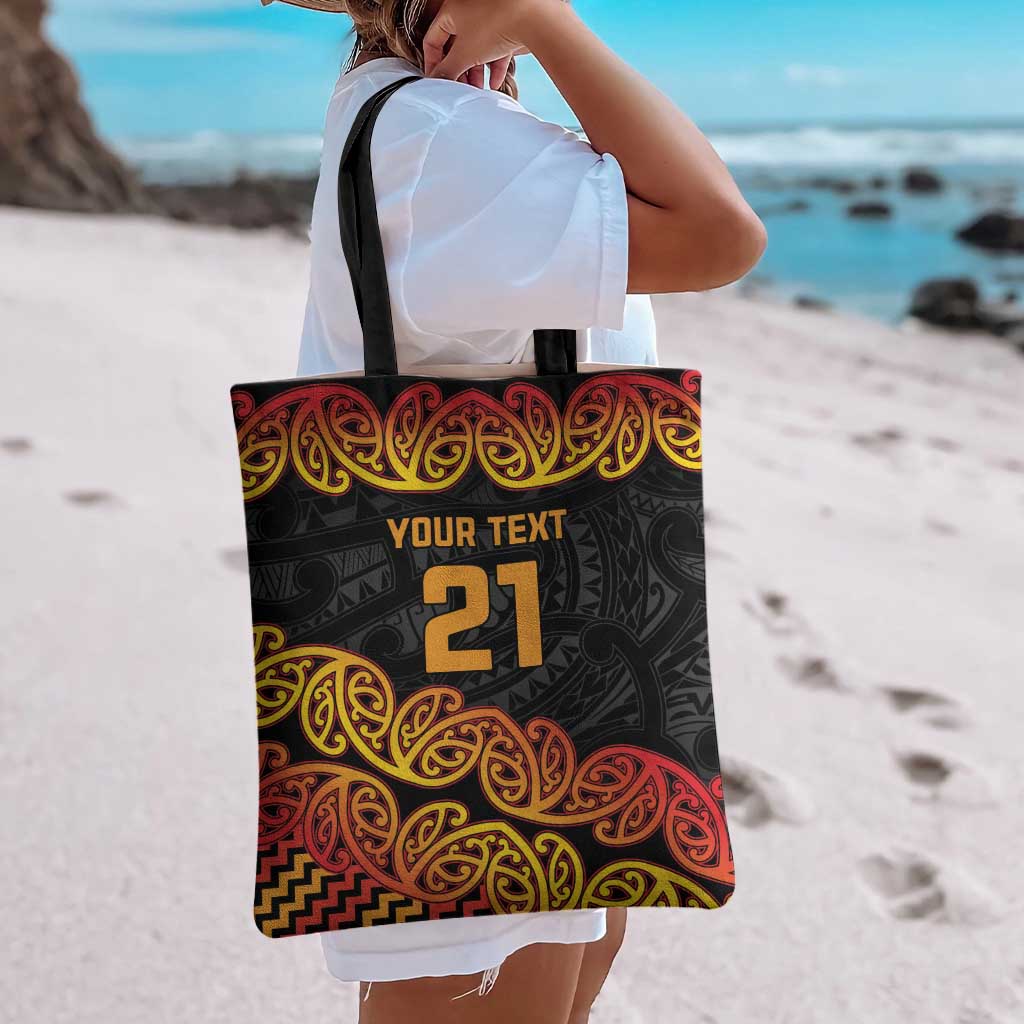 New Zealand Rugby Pacific Custom Tote Bag Rangatira Maori Kowhaiwhai Pattern - Aussie Hoodie