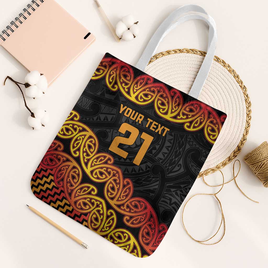 New Zealand Rugby Pacific Custom Tote Bag Rangatira Maori Kowhaiwhai Pattern - Aussie Hoodie