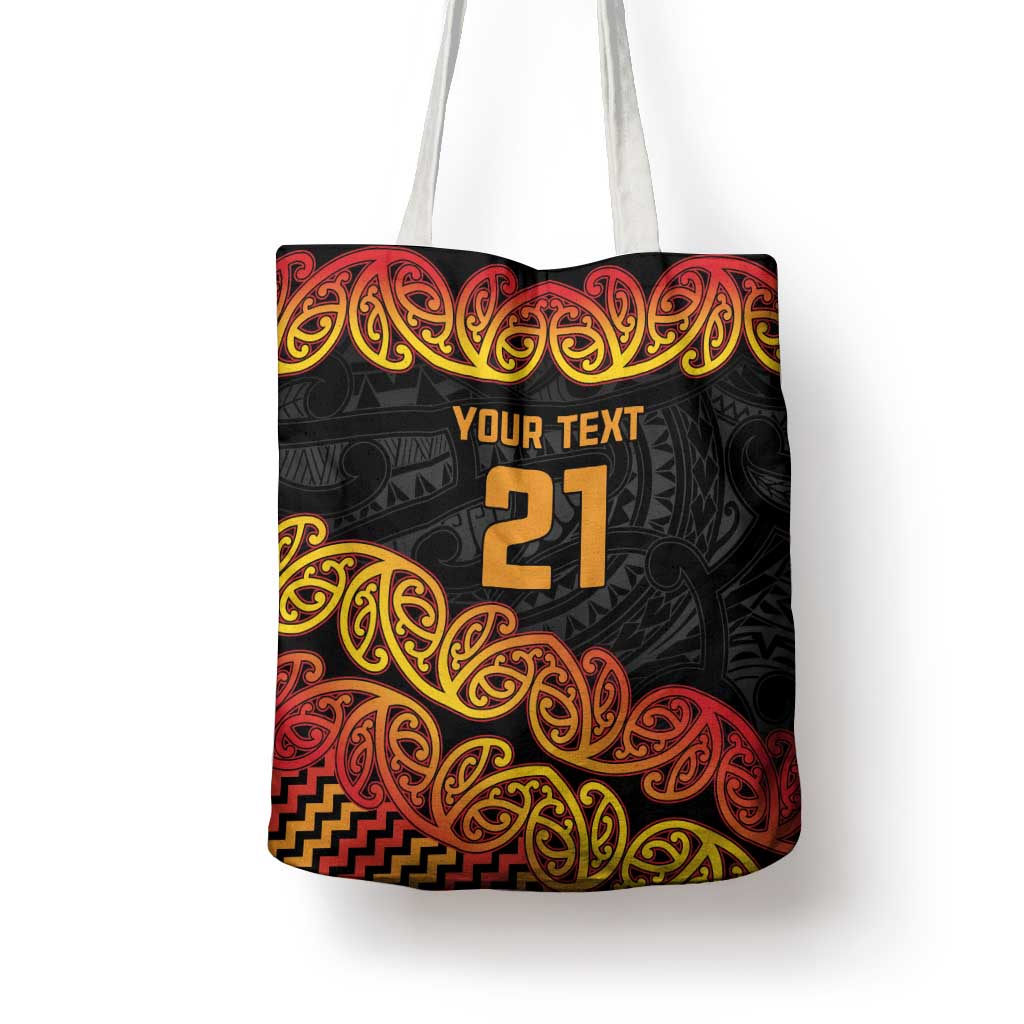New Zealand Rugby Pacific Custom Tote Bag Rangatira Maori Kowhaiwhai Pattern - Aussie Hoodie