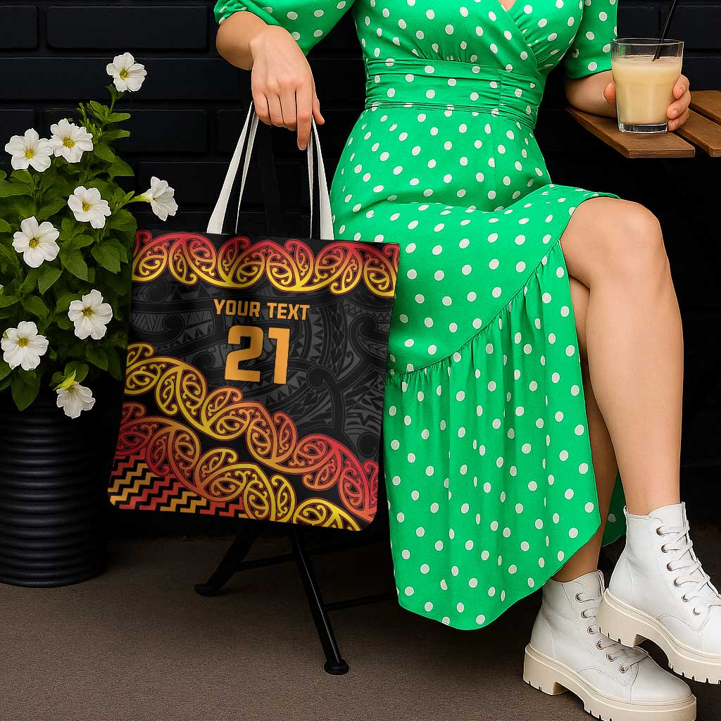 New Zealand Rugby Pacific Custom Tote Bag Rangatira Maori Kowhaiwhai Pattern - Aussie Hoodie