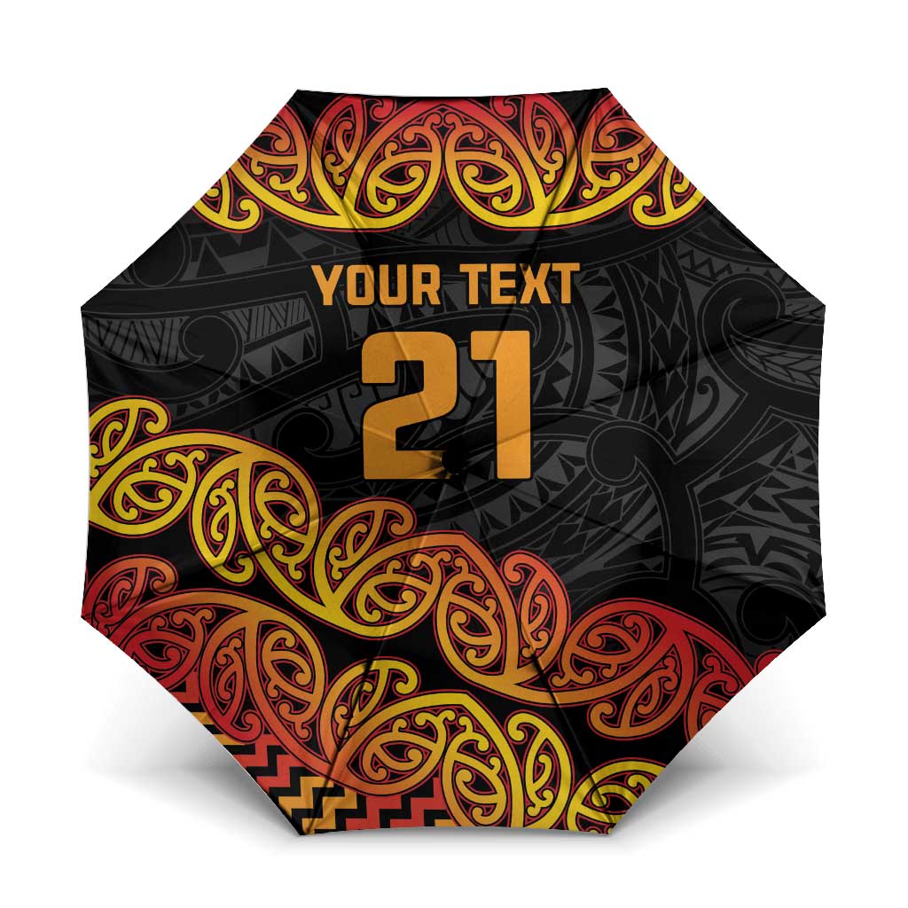 New Zealand Rugby Pacific Custom Umbrella Rangatira Maori Kowhaiwhai Pattern - Aussie Hoodie