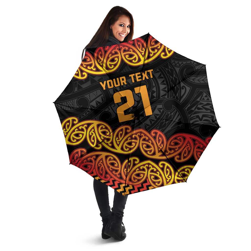 New Zealand Rugby Pacific Custom Umbrella Rangatira Maori Kowhaiwhai Pattern - Aussie Hoodie