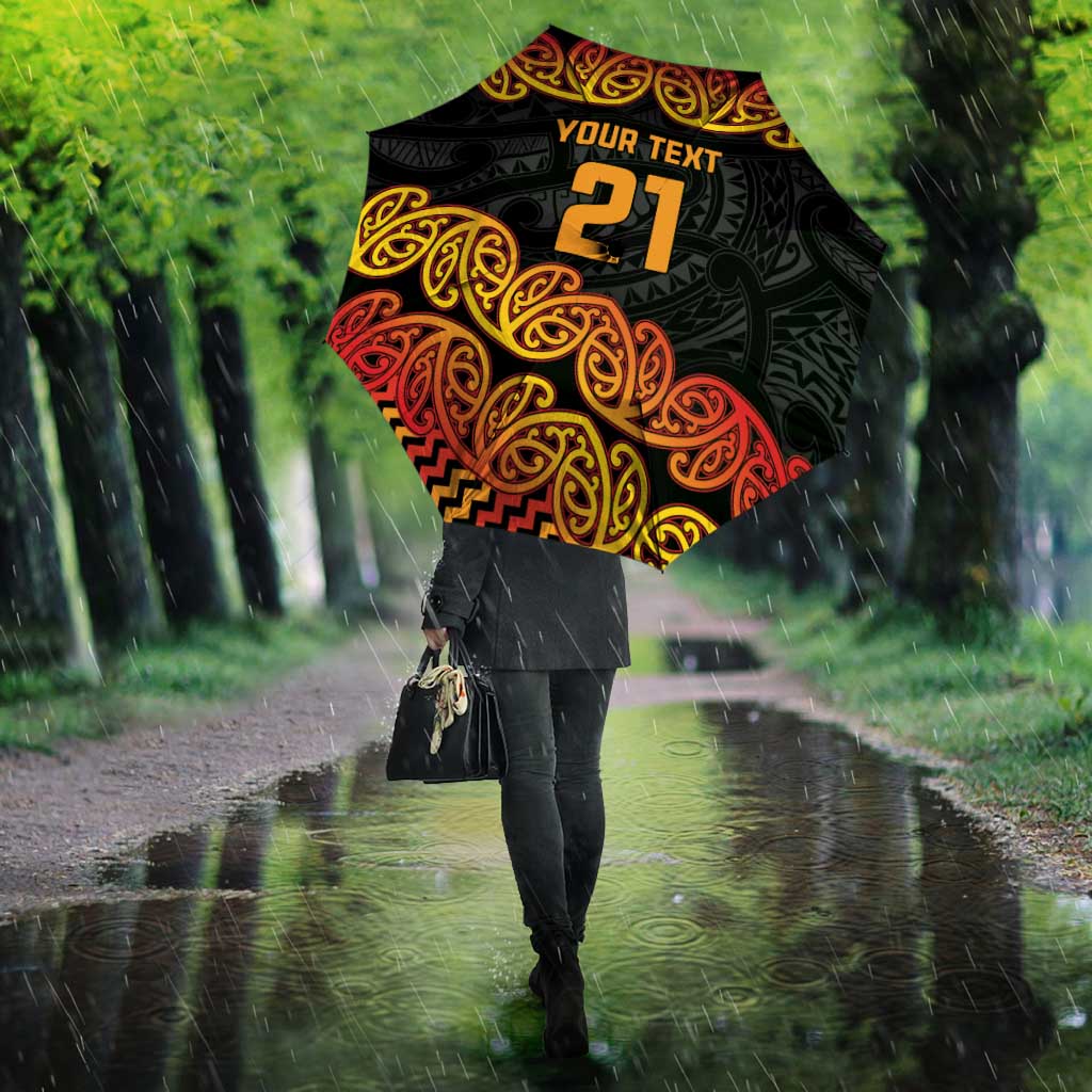 New Zealand Rugby Pacific Custom Umbrella Rangatira Maori Kowhaiwhai Pattern - Aussie Hoodie