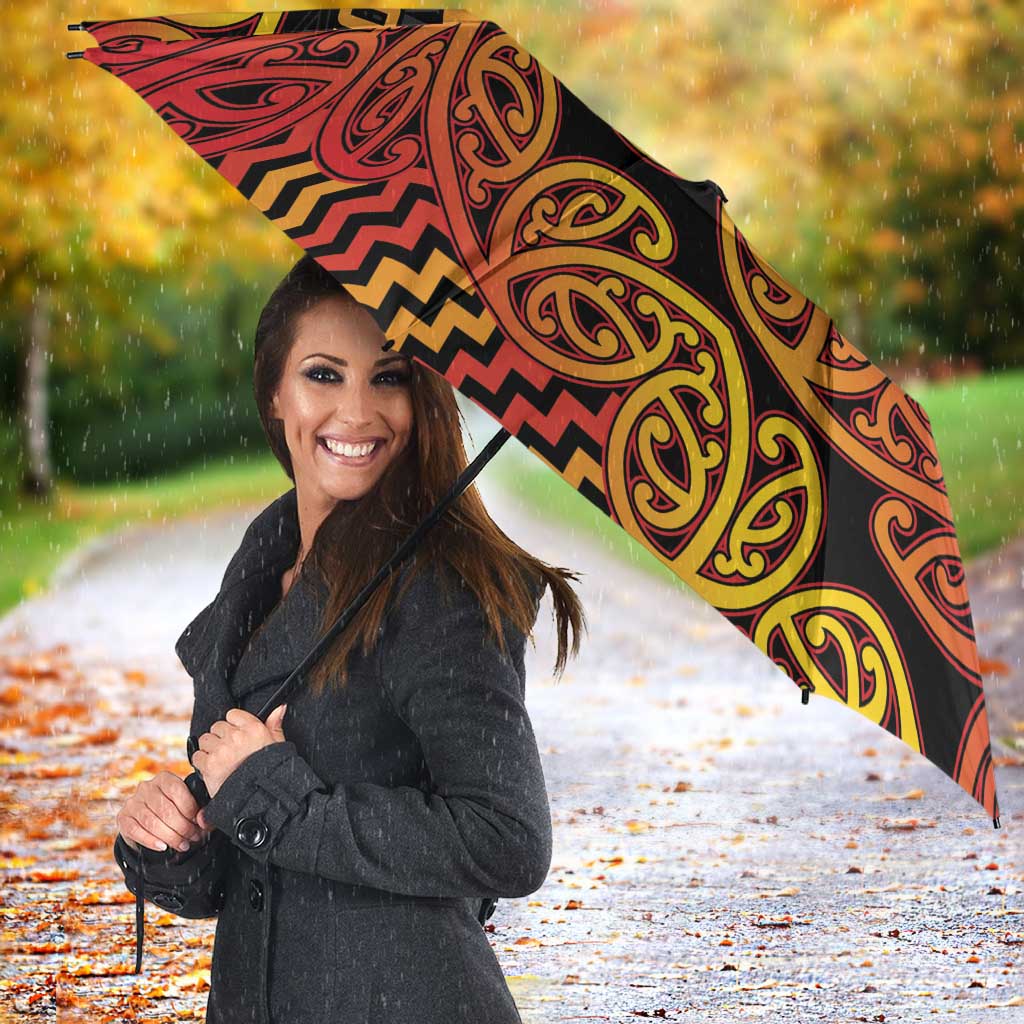 New Zealand Rugby Pacific Custom Umbrella Rangatira Maori Kowhaiwhai Pattern - Aussie Hoodie