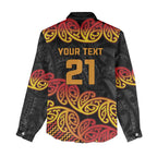 New Zealand Rugby Pacific Custom Women Casual Shirt Rangatira Maori Kowhaiwhai Pattern