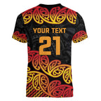 New Zealand Rugby Pacific Custom Women V-Neck T-Shirt Rangatira Maori Kowhaiwhai Pattern