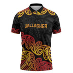 New Zealand Rugby Pacific Custom Zipper Polo Shirt Rangatira Maori Kowhaiwhai Pattern - Aussie Hoodie