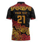 New Zealand Rugby Pacific Custom Zipper Polo Shirt Rangatira Maori Kowhaiwhai Pattern - Aussie Hoodie