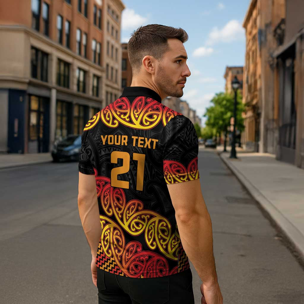 New Zealand Rugby Pacific Custom Zipper Polo Shirt Rangatira Maori Kowhaiwhai Pattern - Aussie Hoodie