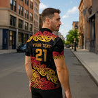 New Zealand Rugby Pacific Custom Zipper Polo Shirt Rangatira Maori Kowhaiwhai Pattern - Aussie Hoodie