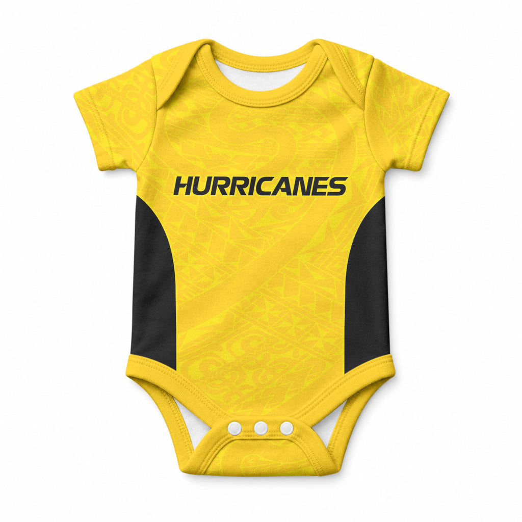 New Zealand Maori Rugby Pacific Custom Baby Onesie Hau Awhiowhio Maori Tribal Tattoo