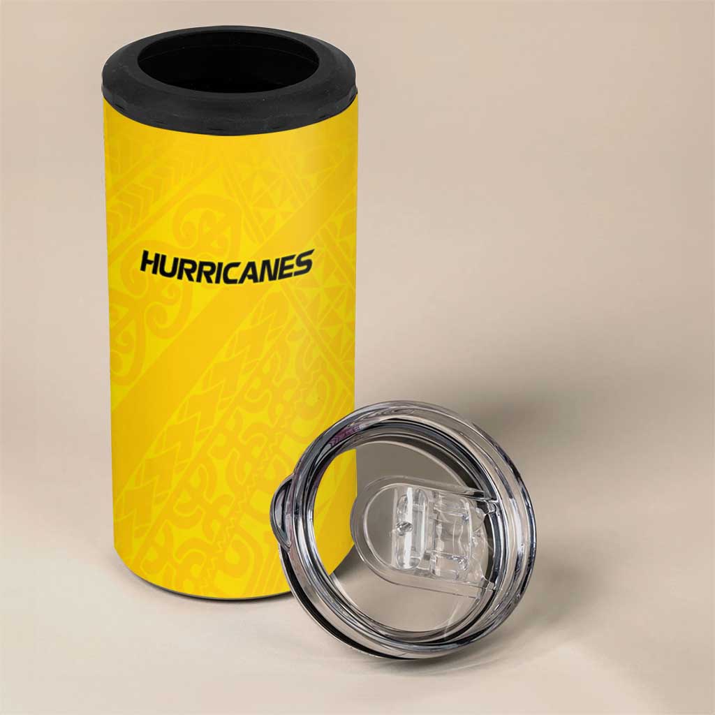 New Zealand Rugby Pacific Custom 4 in 1 Can Cooler Tumbler Hau Awhiowhio Maori Tribal Tattoo