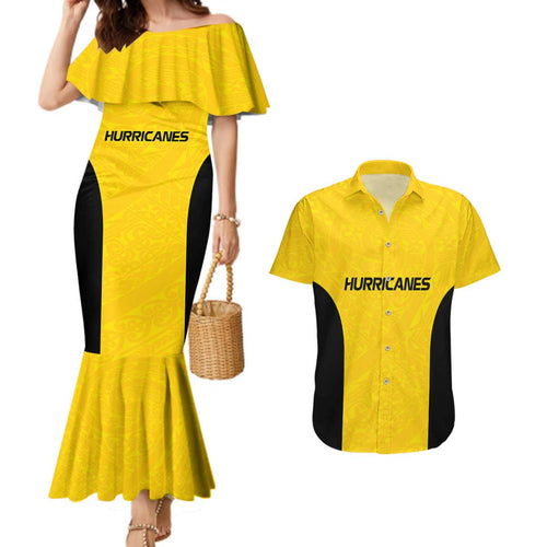 New Zealand Rugby Pacific Custom Couples Matching Mermaid Dress and Hawaiian Shirt Hau Awhiowhio Maori Tribal Tattoo