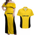 New Zealand Rugby Pacific Custom Couples Matching Off Shoulder Maxi Dress and Hawaiian Shirt Hau Awhiowhio Maori Tribal Tattoo