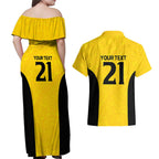 New Zealand Rugby Pacific Custom Couples Matching Off Shoulder Maxi Dress and Hawaiian Shirt Hau Awhiowhio Maori Tribal Tattoo