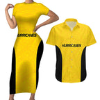 New Zealand Rugby Pacific Custom Couples Matching Short Sleeve Bodycon Dress and Hawaiian Shirt Hau Awhiowhio Maori Tribal Tattoo