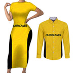 New Zealand Rugby Pacific Custom Couples Matching Short Sleeve Bodycon Dress and Long Sleeve Button Shirt Hau Awhiowhio Maori Tribal Tattoo