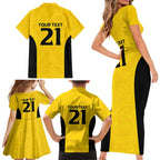 New Zealand Rugby Pacific Custom Family Matching Short Sleeve Bodycon Dress and Hawaiian Shirt Hau Awhiowhio Maori Tribal Tattoo