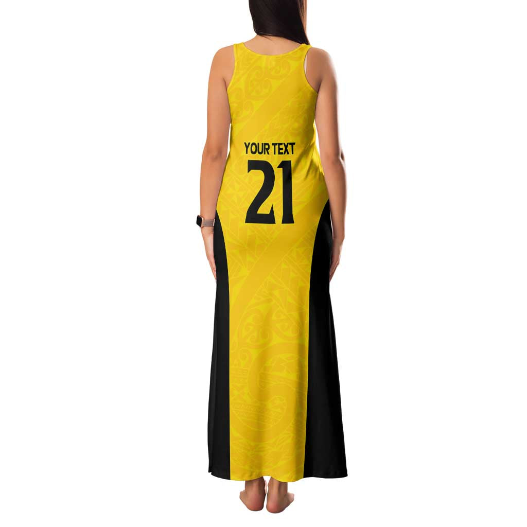 New Zealand Rugby Pacific Custom Family Matching Tank Maxi Dress and Hawaiian Shirt Hau Awhiowhio Maori Tribal Tattoo