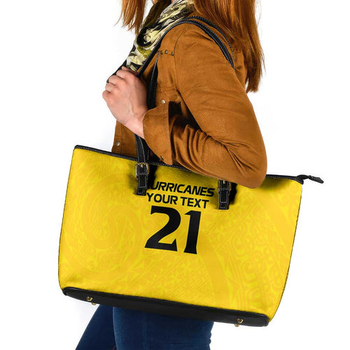 New Zealand Rugby Pacific Custom Leather Tote Bag Hau Awhiowhio Maori Tribal Tattoo