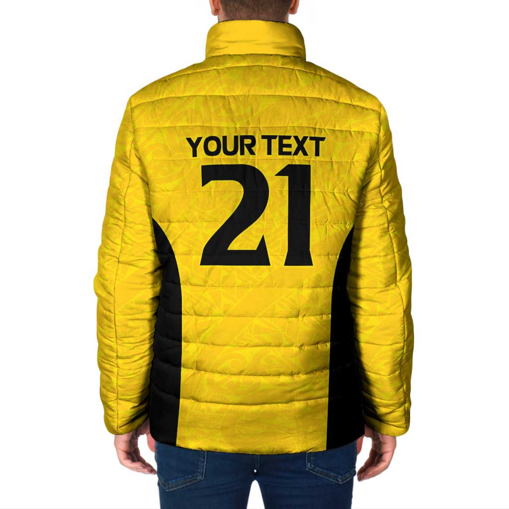 New Zealand Rugby Pacific Custom Padded Jacket Hau Awhiowhio Maori Tribal Tattoo - Aussie Hoodie