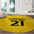 New Zealand Rugby Pacific Custom Round Carpet Hau Awhiowhio Maori Tribal Tattoo